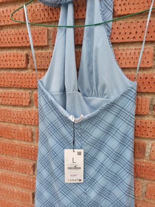 Vestido largo tul halter Stradivarius