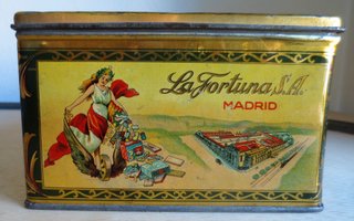 CAJA METALICA ANTIGUA DULCES LA FORTUNA