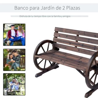 Panca da giardino in legno con ruote