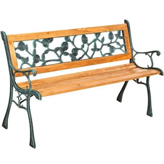 Panchina da giardino Marina, in legno e ghisa 2 posti, 124