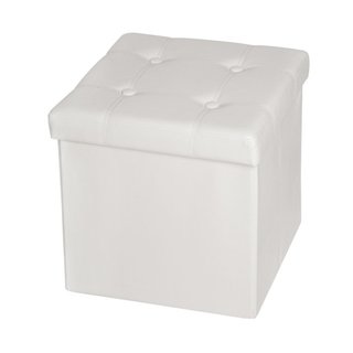Pouf contenitore a cubo pieghevole in pelle sintetica, 38 x