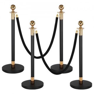Stanchion Post, 4 Pcs Crowd Control Barrier Set with 2