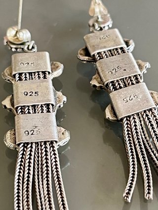 Orecchini vintage argento 925 con pietre nere