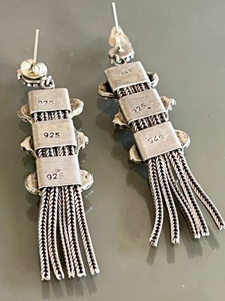 Orecchini vintage argento 925 con pietre nere