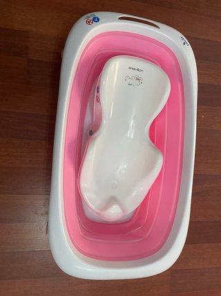 Bañera Bebé Plegable Rosa