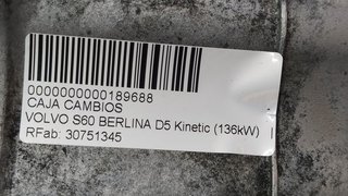 CAJA CAMBIOS VOLVO S60 BERLINA D5 Kinetic (136kW)