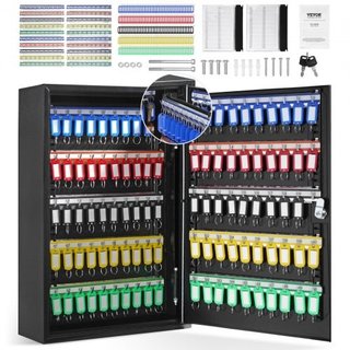 200-Key Cabinet, Key Lock Box with Adjustable Racks,