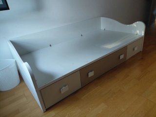 Cama 90  cm con cajones