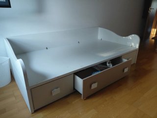 Cama 90  cm con cajones