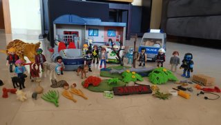 Mega Lote Playmobil Policía y Comisaria, animales