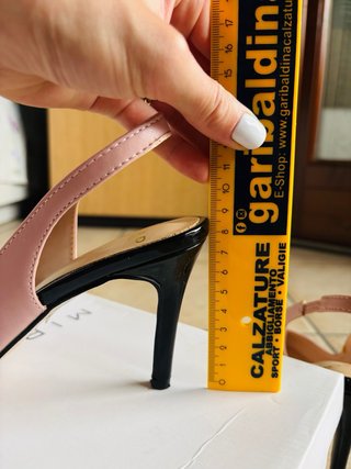 Scarpe Miriade con tacco rosa e nero Tg 37