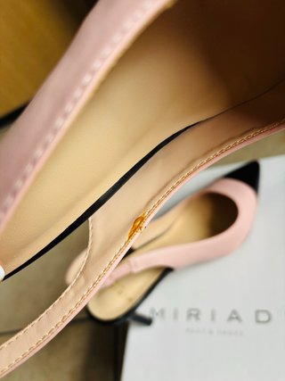 Scarpe Miriade con tacco rosa e nero Tg 37