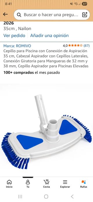 Cepillo aspirador para piscina ROMIVO
