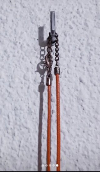 Collar largo estilo hippie con colgante naranja
