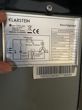 Combi retro frigorífico/congelador negro.Klarstein
