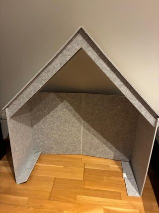Cabecero infantil casita gris y blanco