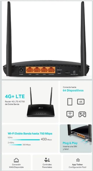Router TP-Link Archer MR200 4G LTE Dual Band