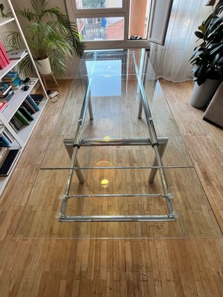 Mesa Comedor/Oficina Cristal y Metal