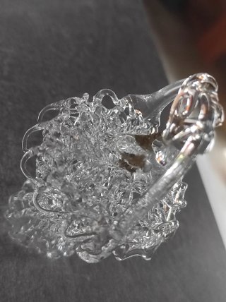 Cesta cristal soplado antigua dorada