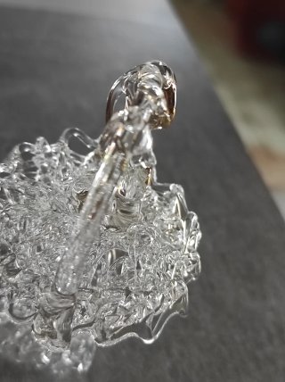 Cesta cristal soplado antigua dorada