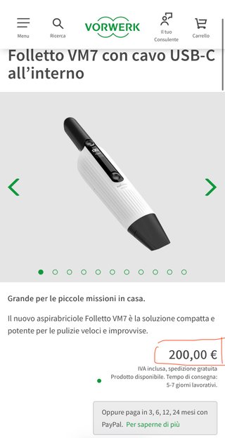 Aspirabriciole Vorwerk Folletto VM7