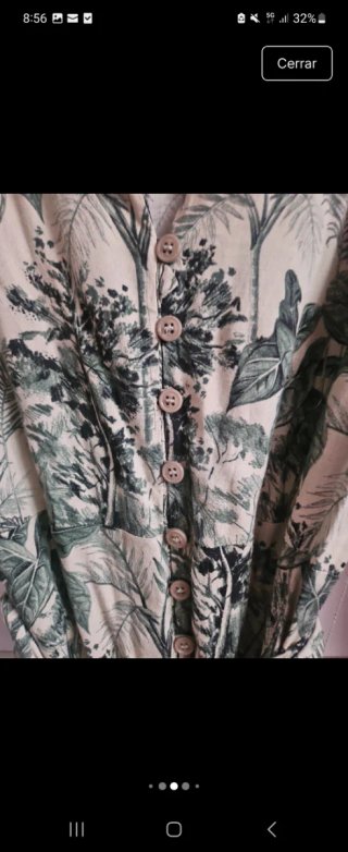 Vestido Zara estampado verde y beige