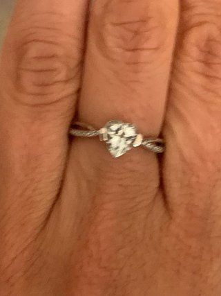 Anillo Plata Aguamarina Corazón Ajustable