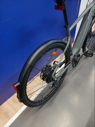Bicicleta Trekking Eléctrica Cuadro Alto E-Actv 100 Gris