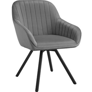 Poltrona girevole con braccioli Snug effetto velluto,