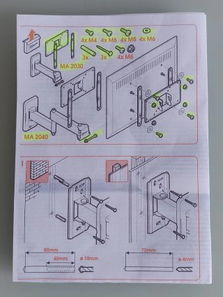 Soporte TV pared Vogel's MA2040 / 19 a 40 pulgadas