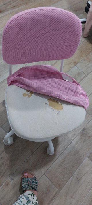 Silla de escritorio rosa y blanca