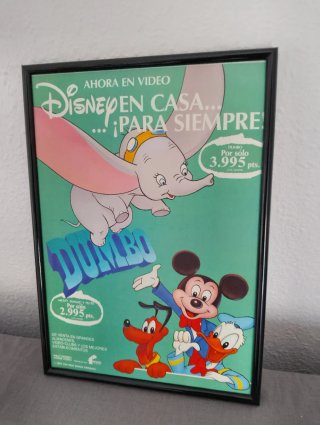 Anuncio Vintage Disney Dumbo con cornice
