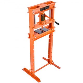 Hidráulico, Prensa de Taller de Marco en H de 12 Toneladas, Placas de Estampado, Altura de Mesa de Trabajo Ajustable para Doblado o Enderezado de Metal, Talleres de Garaje o Hogares, Naranja