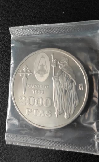 Moneda Plata Carlos I Rey España 1999