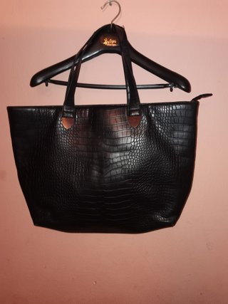 Bolso Kiabi Negro Cocodrilo Casi Nuevo