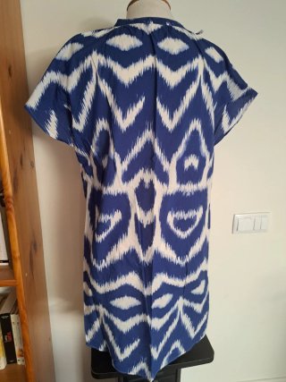 Vestido Verano Estampado Azul Blanco Talla Única