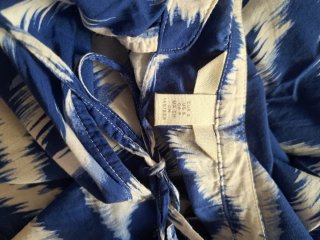 Vestido Verano Estampado Azul Blanco Talla Única