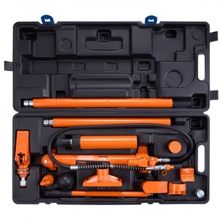 Kit Porta Poder de 10 Toneladas, Cilindro Hidráulico con Bomba, Gato de Coche con Manguera de Aceite de 4.6 ft/1.4 m, Herramienta de Reparación de Marco Doblado con Estuche de Almacenamiento para ...