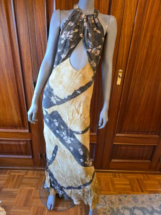 Vestido Zara Estampado Halter Talla M