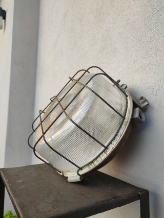 Lampada Industriale Vintage alluminio vetro