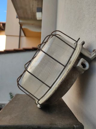 Lampada Industriale Vintage alluminio vetro
