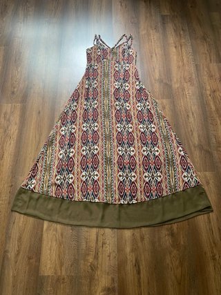 Vestido largo estampado multicolor