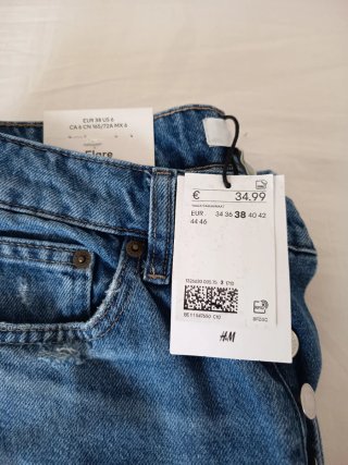 Vaqueros H&M Talla M/38 Denim Anchos