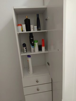Armario de baño de madera blanco