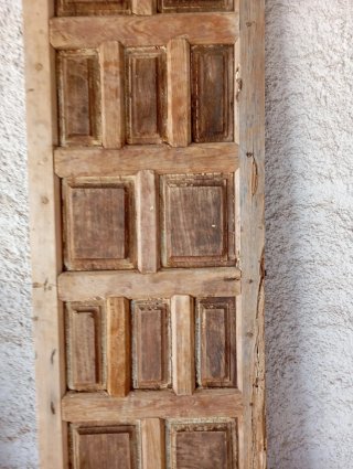 Puerta antigua madera maciza cuarterones 215x58cm