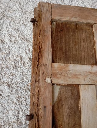 Puerta antigua madera maciza cuarterones 215x58cm