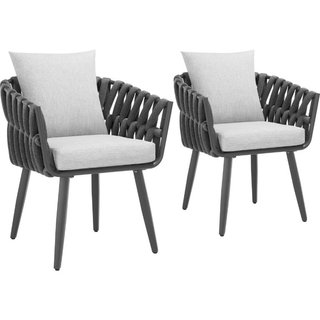 Set da 2 sedie Lugano con design intrecciato e struttura in