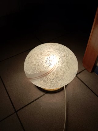 Lampada Vetro Murano Vintage Oro Bianco