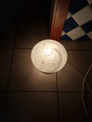 Lampada Vetro Murano Vintage Oro Bianco