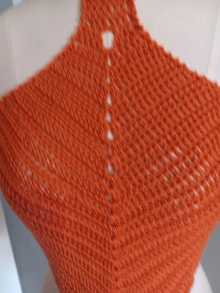 Top Crochet Naranja Talla Única